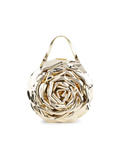 Balmain Mini Rose Minaudiere Tote Bag In Gold