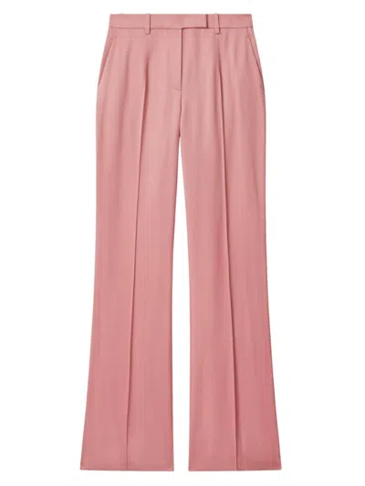 Reiss Womens Pink Millie Flared-leg High-rise Woven Trousers