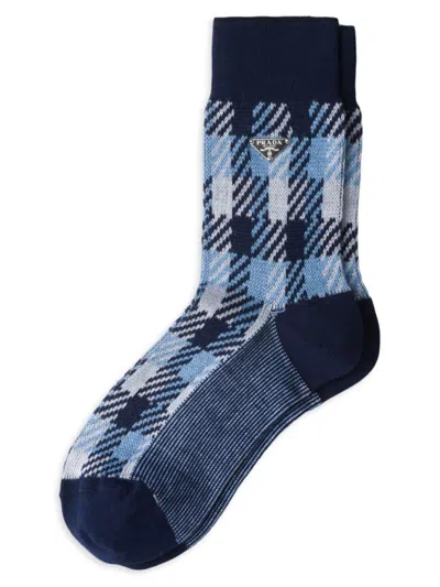 Prada Cotton Socks In Blue