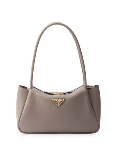 Prada Women's Medium Leather Handbag In Grey