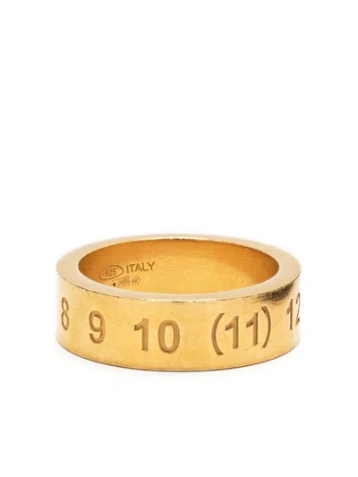 Maison Margiela Numerical Engraved Ring In Yellow Gold Plating Burattato