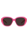Givenchy Gvday 55mm Round Sunglasses In Hot Pink Brown