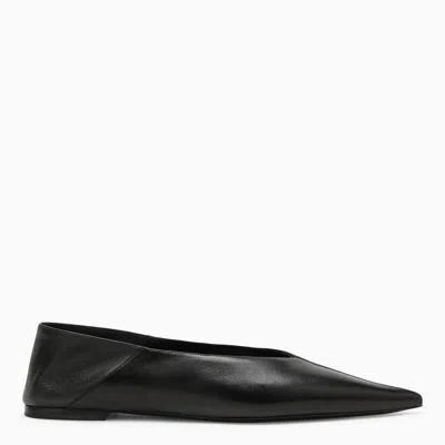 Saint Laurent Pointed Ballerina In Black