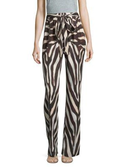 Mara Hoffman Zebra Drapey Trousers In Cream Multi