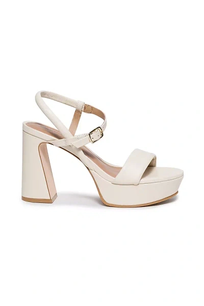 Bernardo Leather Ankle-strap Platform Sandals In Eggshell Glove Le