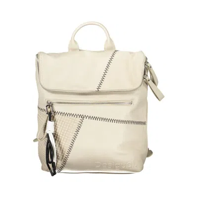 Desigual Beige Chic Backpack With Contrasting Details In Black