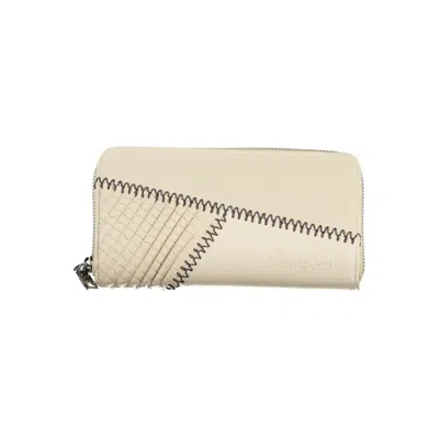 Desigual Beige Chic Wallet With Contrasting Accents In Neutral