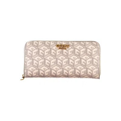 Guess Jeans Chic Beige Multi-compartment Wallet In Pink
