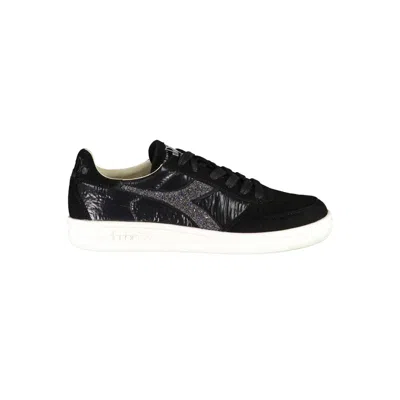 Diadora Chic Black Lace-up Trainers With Swarovski Crystals