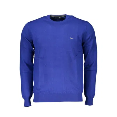 Harmont & Blaine Chic Blue Crew Neck Jumper With Embroidery
