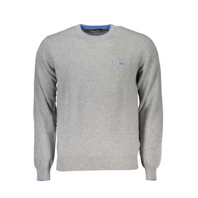 Harmont & Blaine Chic Crew Neck Jumper With Contrast Details In Grey