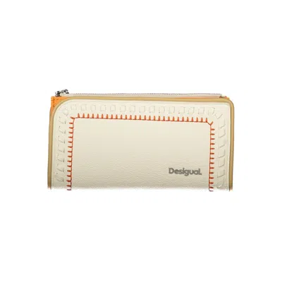 Desigual Chic Dual-compartment White Wallet In Neutral
