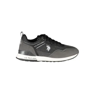 U.s. Polo Assn Chic Gray Sports Sneakers With Vibrant Details In Black