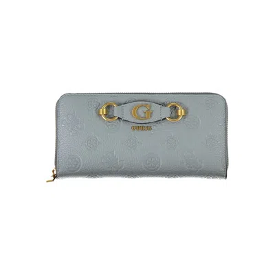 Guess Jeans Chic Light Blue Izzy Wallet With Contrasting Details In Gray