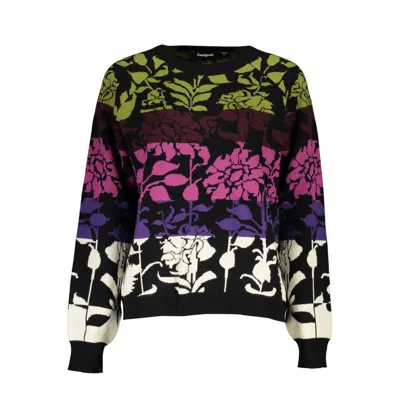 Desigual Chic Long-sleeved Black Jumper With Contrast Details