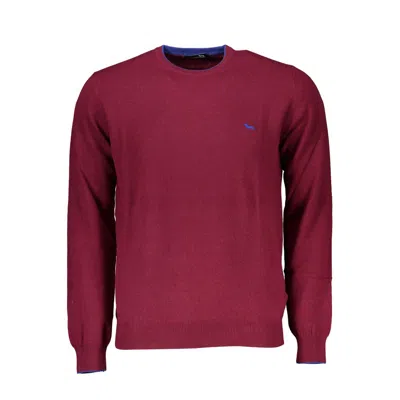 Harmont & Blaine Chic Pink Crew Neck Jumper With Contrast Details In Burgundy