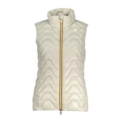 K-way Chic Sleeveless Zip Jacket With Contrast Details In Neutral