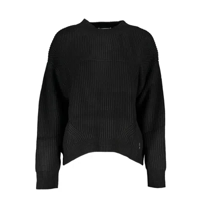 Patrizia Pepe Chic Turtleneck Sweater With Contrast Accents In Black