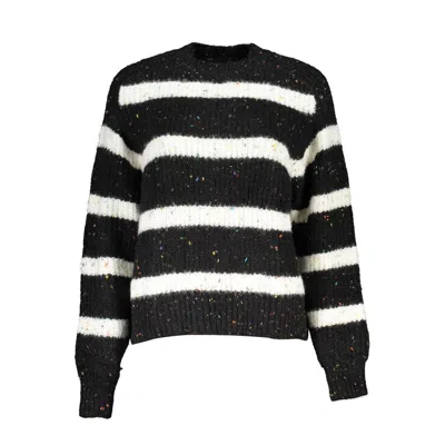 Desigual Chic Turtleneck Sweater With Contrast Details In Black