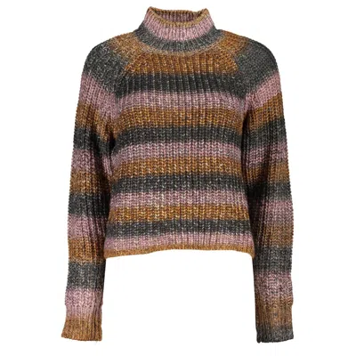 Desigual Chic Turtleneck Sweater With Contrast Details In Multi
