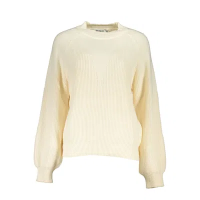 Desigual Chic Turtleneck Sweater With Contrast Details In White