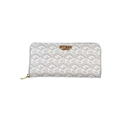 Guess Jeans Chic White Multi-compartment Wallet In Metallic
