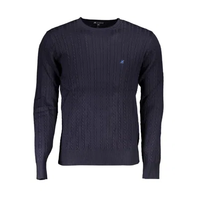 U.s. Grand Polo Classic Crew Neck Sweater With Contrast Details In Blue