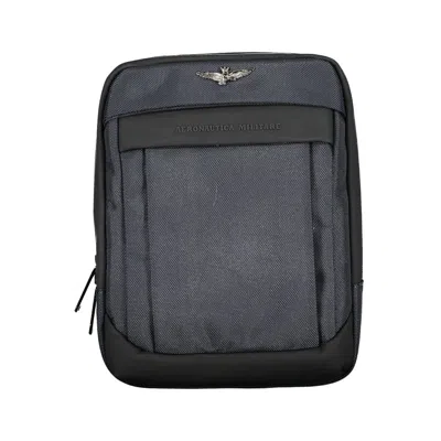 Aeronautica Militare Elegant Blue Shoulder Bag With Adjustable Strap In Black