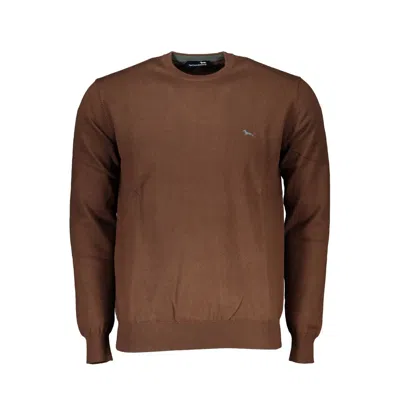 Harmont & Blaine Elegant Crew Neck Embroidered Sweater In Brown