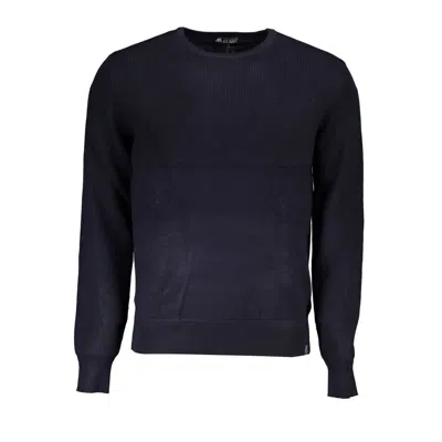 U.s. Grand Polo Elegant Crew Neck Sweater With Contrast Details In Blue