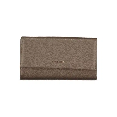 Coccinelle Elegant Double Compartment Leather Wallet In Brown