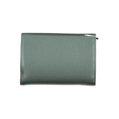 Coccinelle Elegant Green Leather Wallet With Multiple Compartments