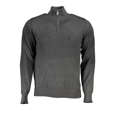 U.s. Grand Polo Elegant Half-zip Sweater With Contrast Detailing In Grey