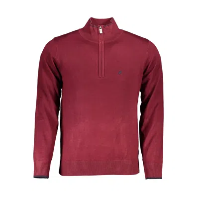 U.s. Grand Polo Elegant Half-zip Sweater With Embroidery Detail In Red