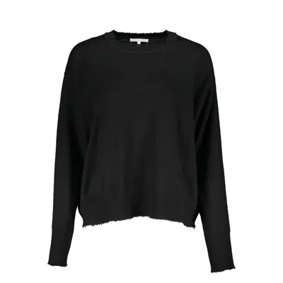 Patrizia Pepe Elegant Long Sleeved Crew Neck Sweater In Black