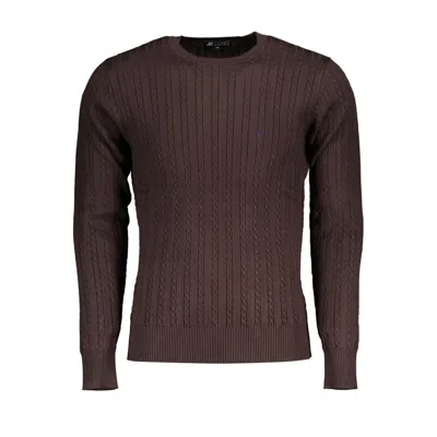 U.s. Grand Polo Elegant Long-sleeved Crew Neck Sweater In Brown
