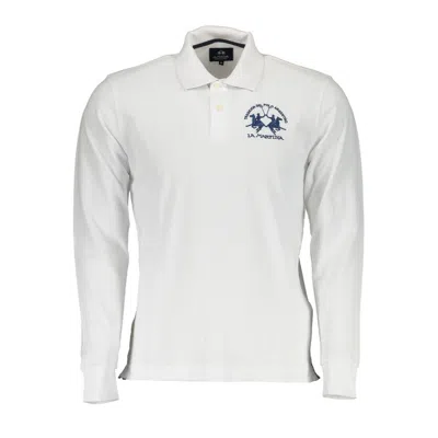La Martina Elegant Long-sleeved Polo With Contrast Detailing In White