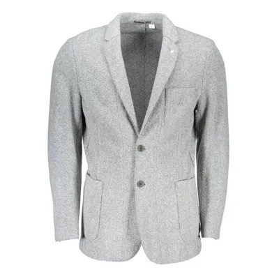 Gant Ele Long-sleeved Wool Blend Jacket In Grey