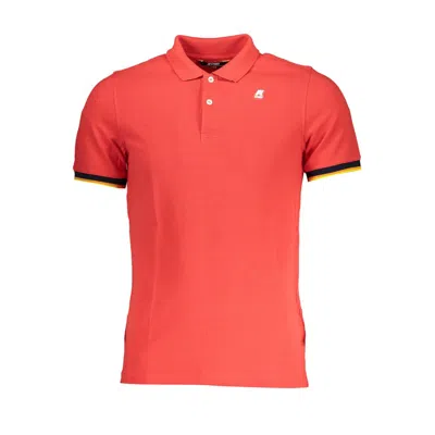 K-way Elegant Pink Contrast Detail Polo Shirt In Red