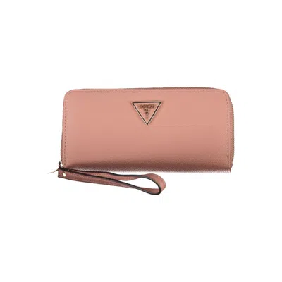 Guess Jeans Elegant Pink Polyethylene Wallet With Logo In Neutral
