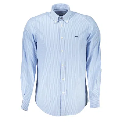 Harmont & Blaine Elegant Striped Button-down Cotton Shirt In Blue