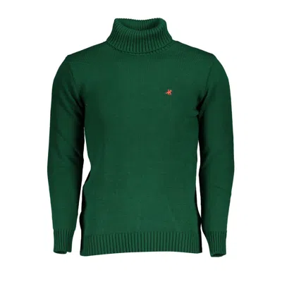 U.s. Grand Polo Elegant Turtleneck Embroidered Sweater In Green