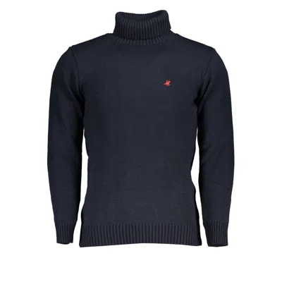 U.s. Grand Polo Elegant Turtleneck Sweater With Embroidered Logo In Blue