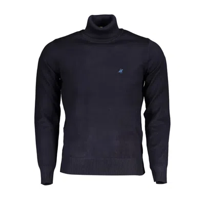 U.s. Grand Polo Elegant Turtleneck Sweater With Embroidered Logo In Blue