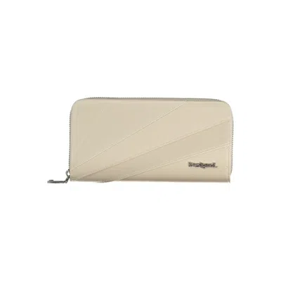 Desigual Elegant White Polyethylene Wallet In Neutral