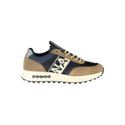 Napapijri Elevated Blue Lace-up Athletic Sneakers In Brown