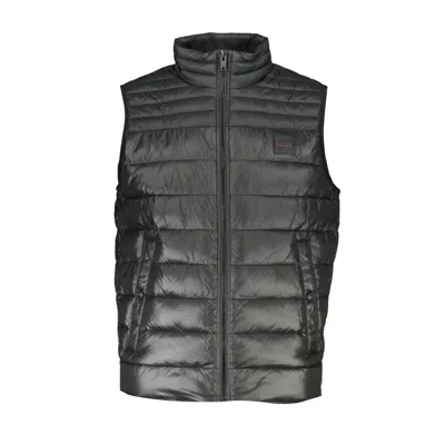 Hugo Boss Sleeveless Zip Vest With Logo Detail In Black