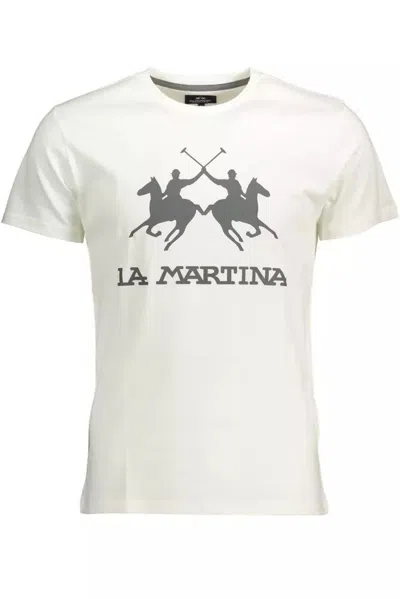 La Martina White Cotton T-shirt