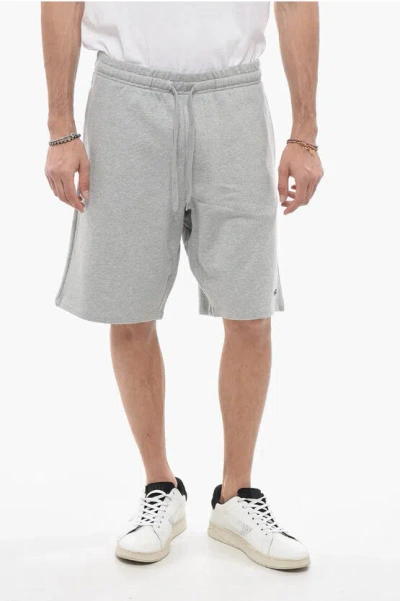 Apc Coed Printed Cotton-jersey Drawstring Shorts In Light Grey