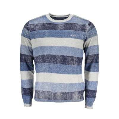 Guess Jeans Nautical Striped Crew Neck Sweater In Blue
